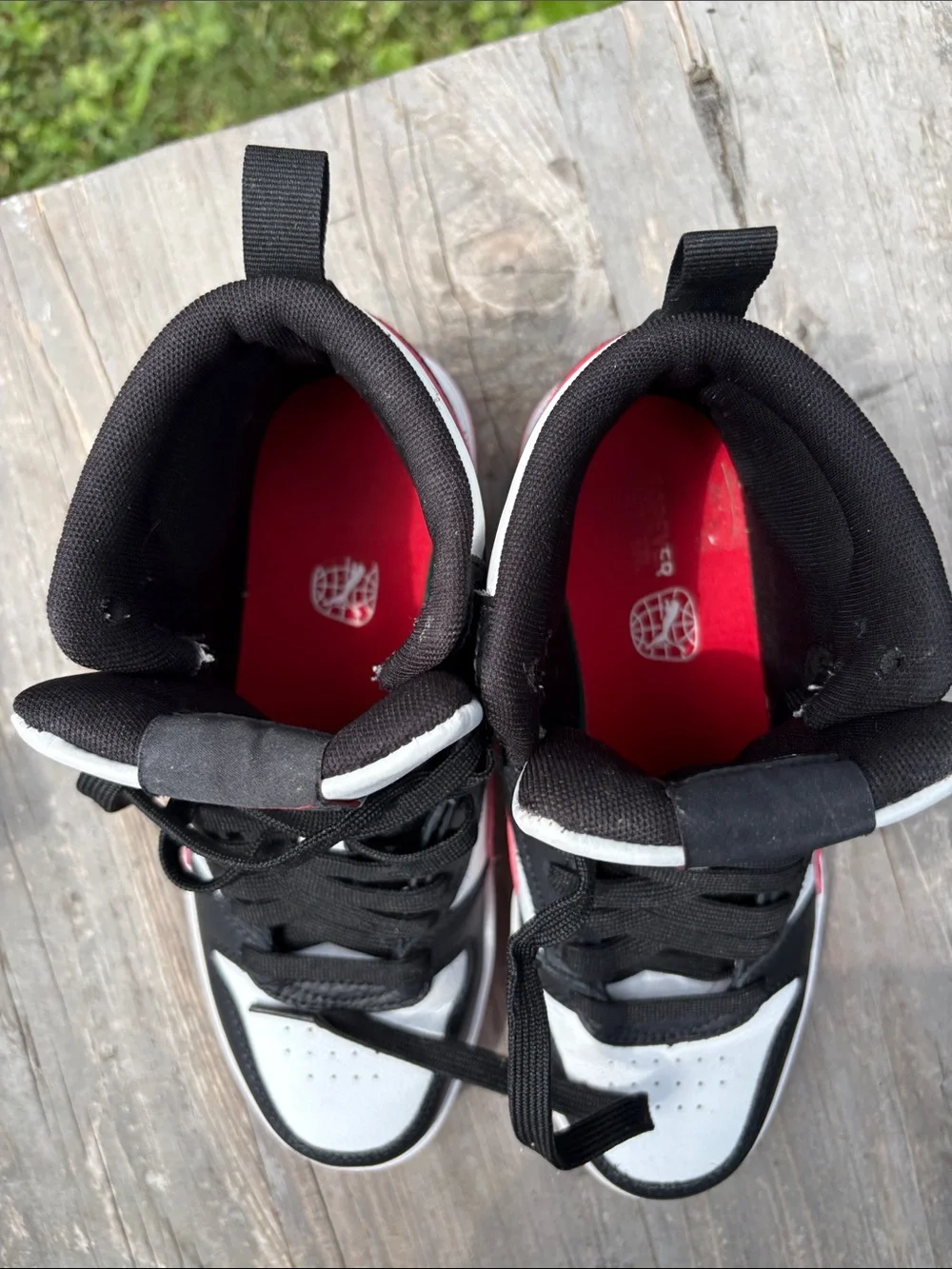 Puma Kids' Black White and Red High-Top Sneakers